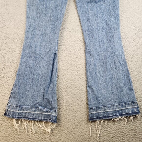 ROCK & ROLL Cowgirl Jeans Womens 32 Curvy Trouser Mid Flared Leg Bell Western - Picture 12 of 14